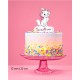 Cake topper La multi ani pisicuta aristocrata Marie din lemn MDF 22x12cm